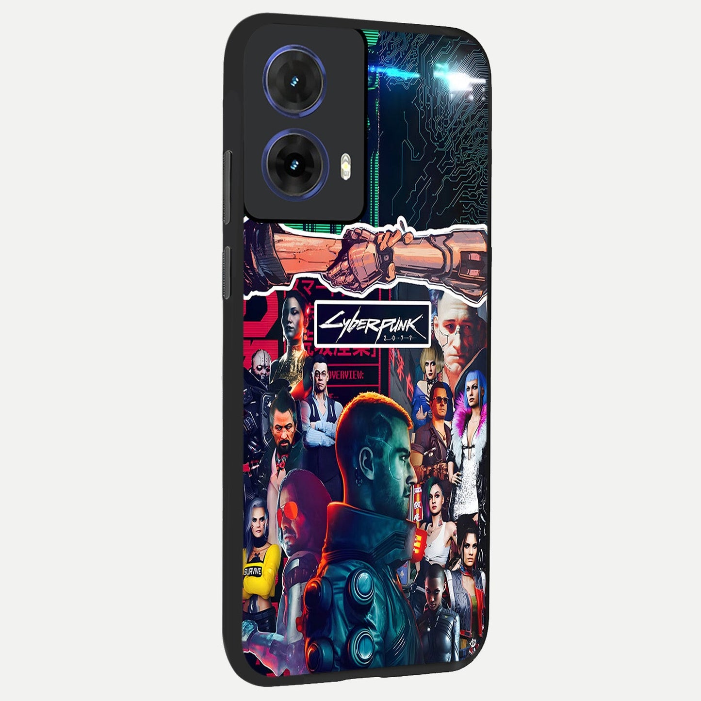  CYBERPUNK Legacy back cover For Moto G85 slim fit glass case with vibrant aesthetic design