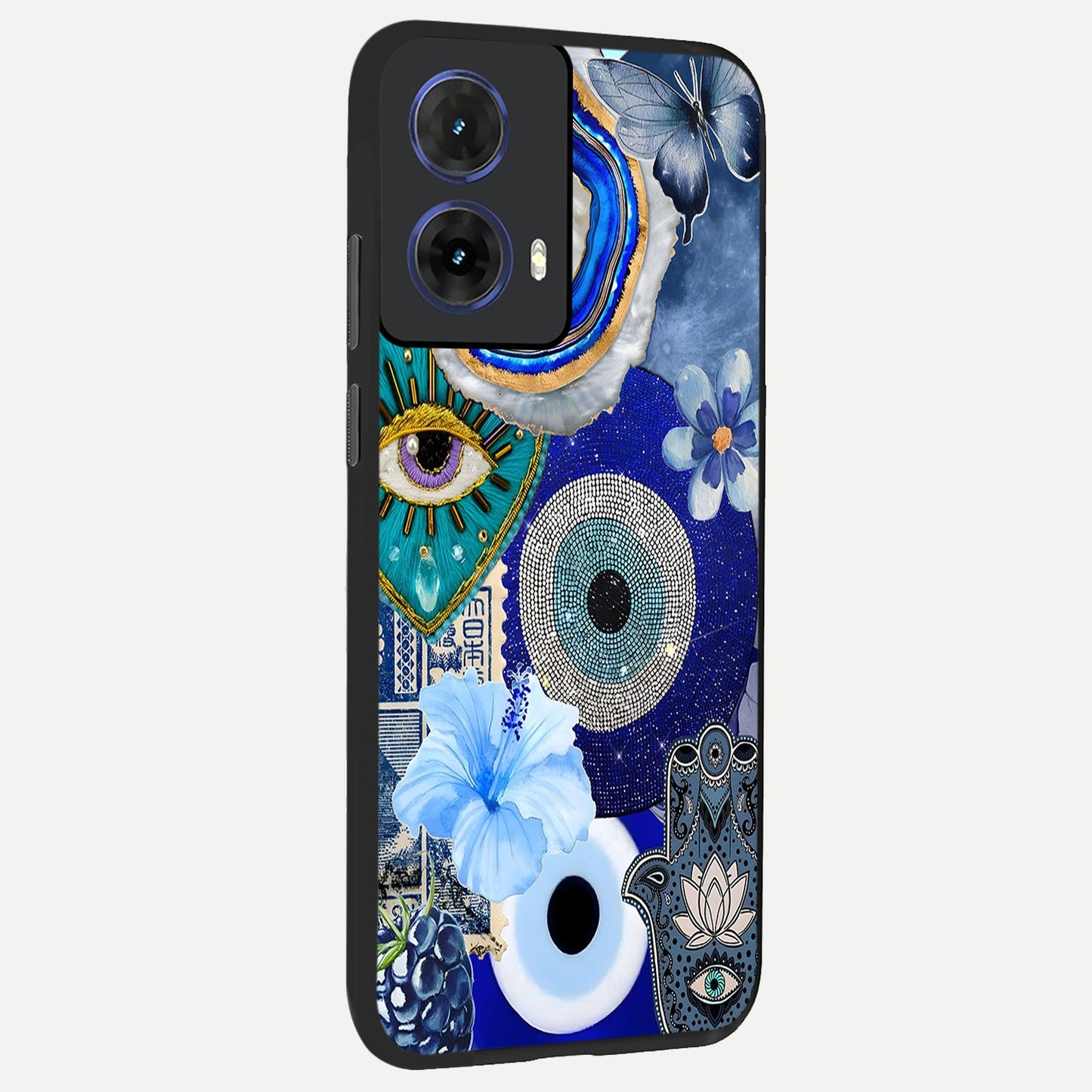  Celestial Blue Vision back cover For Moto G85 slim fit glass case with vibrant aesthetic design