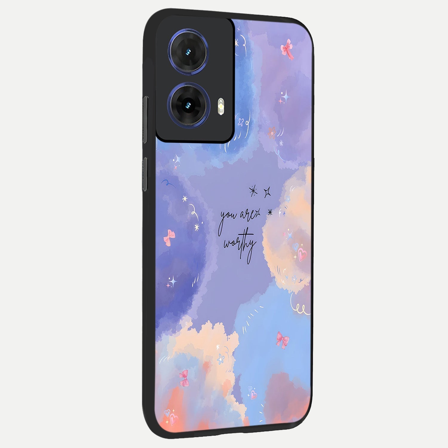 Celestial Cloud Magic back cover For Moto G85 slim fit glass case with vibrant aesthetic design