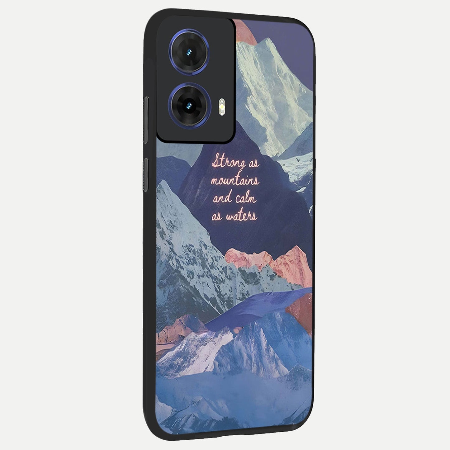  Celestial Mountain Calm back cover For Moto G85 slim fit glass case with vibrant aesthetic design