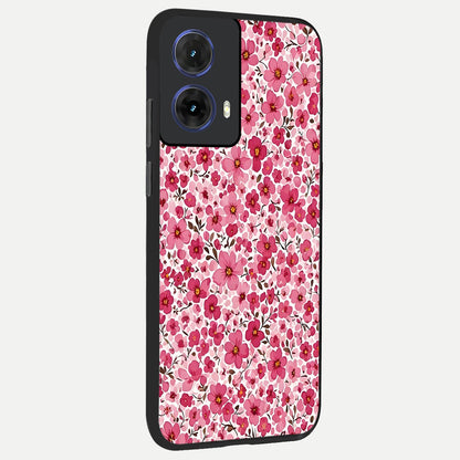  Cherry Blossom Charm back cover For Moto G85 slim fit glass case with vibrant aesthetic design