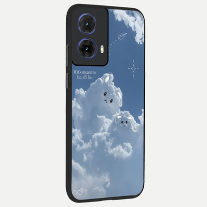 Cloud Bunny Dreams back cover For Moto G85 slim fit glass case with vibrant aesthetic design
