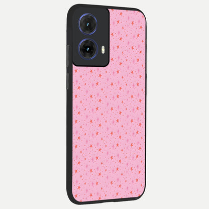  Cosmic Pink Sparkle back cover For Moto G85 slim fit glass case with vibrant aesthetic design