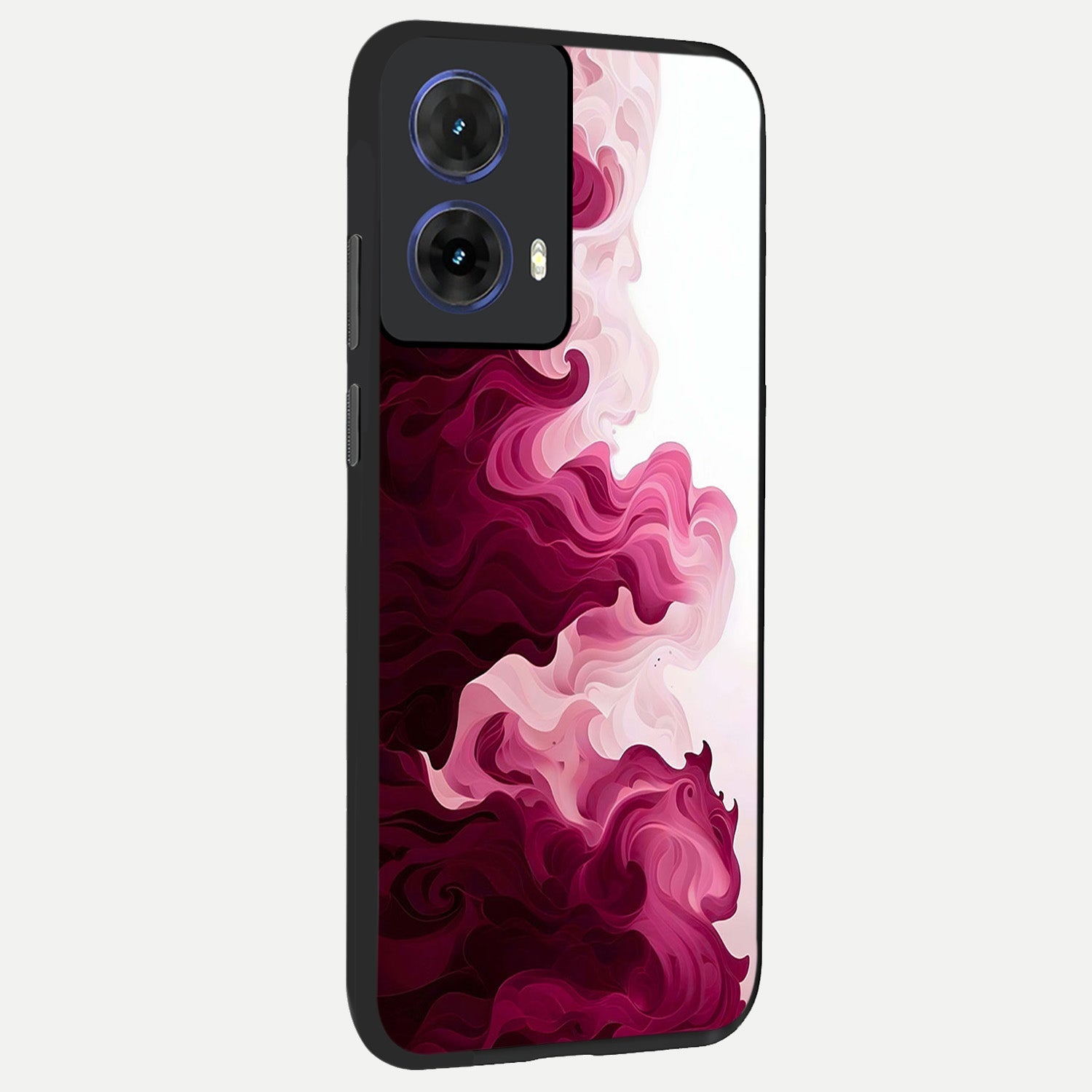  Crimson Wave Flow back cover For Moto G85 slim fit glass case with vibrant aesthetic design