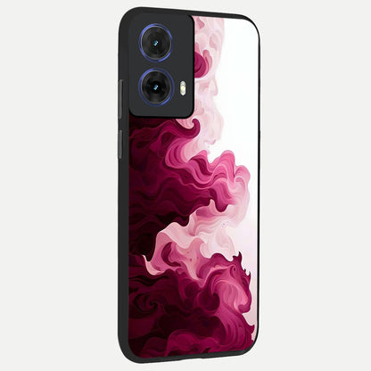  Crimson Wave Flow back cover For Moto G85 slim fit glass case with vibrant aesthetic design
