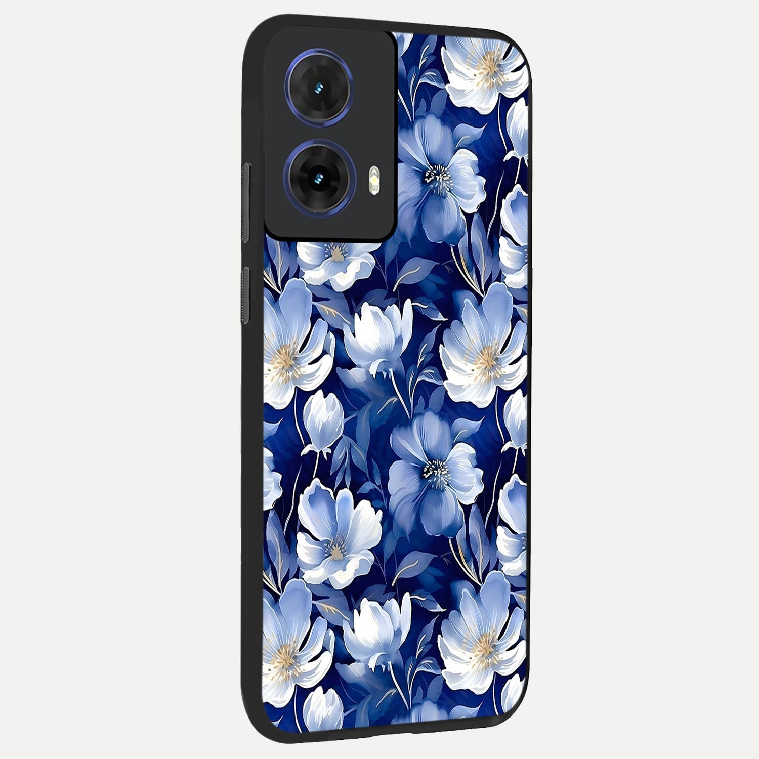  Cute Floral Patterns back cover For Moto G85 slim fit glass case with vibrant aesthetic design