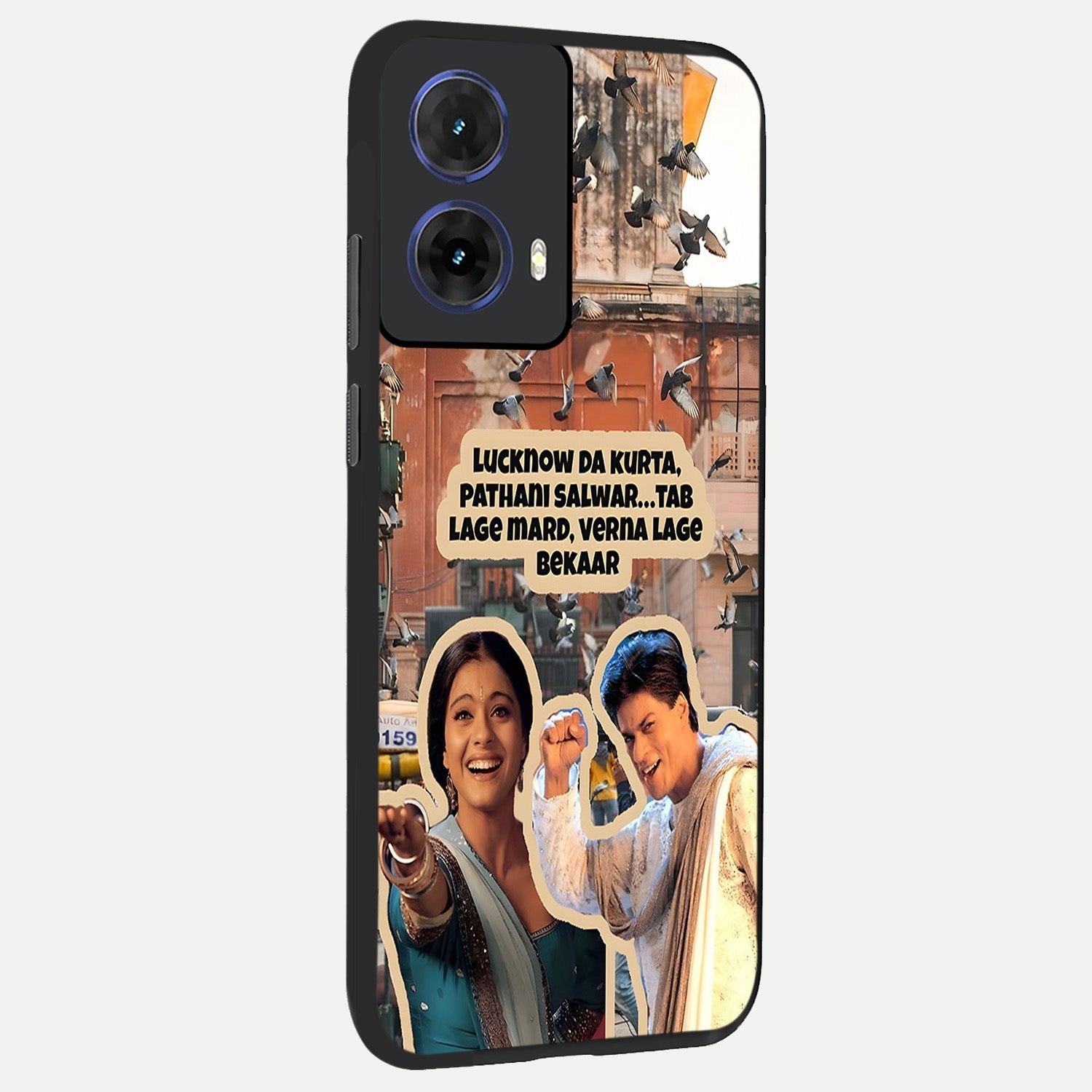  Desi Retro Vibes back cover For Moto G85 slim fit glass case with vibrant aesthetic design