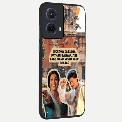  Desi Retro Vibes back cover For Moto G85 slim fit glass case with vibrant aesthetic design