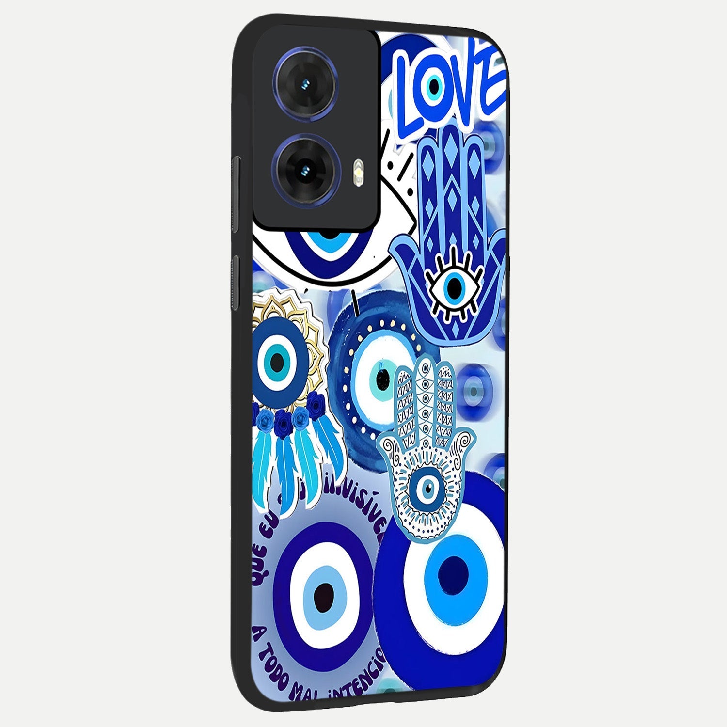  Evil Eyes Dream back cover For Moto G85 slim fit glass case with vibrant aesthetic design