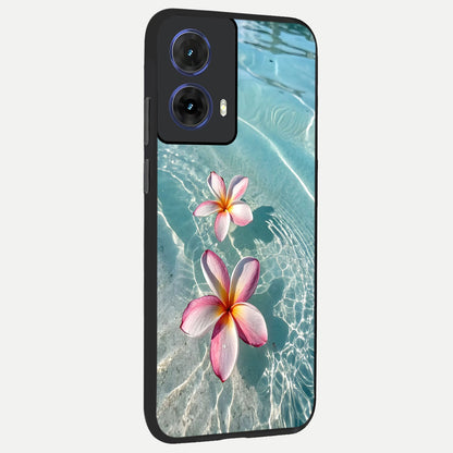  Floating Bloom Bliss back cover For Moto G85 slim fit glass case with vibrant aesthetic design