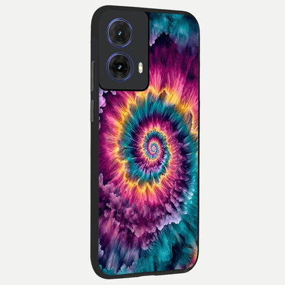  Galactic Spiral Burst back cover For Moto G85 slim fit glass case with vibrant aesthetic design