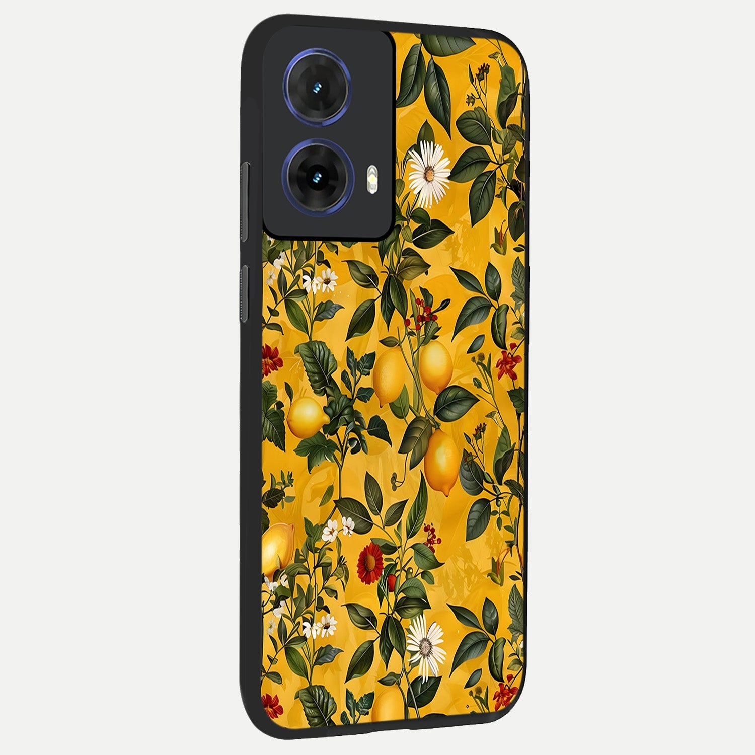  Golden Lemon Field back cover For Moto G85 slim fit glass case with vibrant aesthetic design