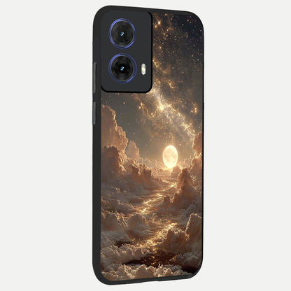  Golden Sky Dream back cover For Moto G85 slim fit glass case with vibrant aesthetic design
