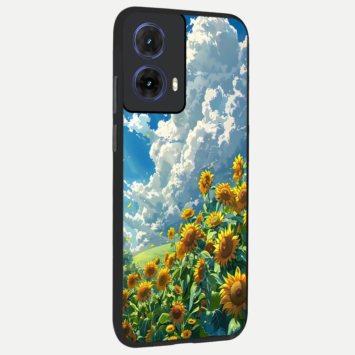  Golden Sun Glory back cover For Moto G85 slim fit glass case with vibrant aesthetic design
