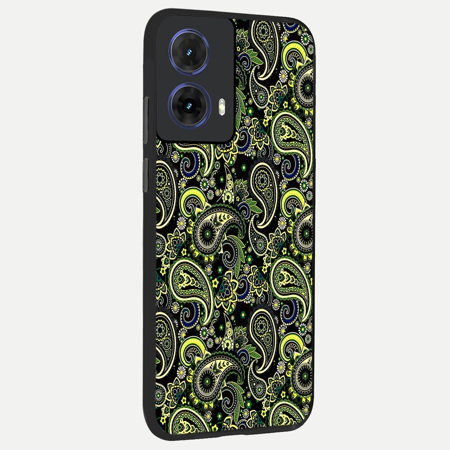  Green Lemon back cover For Moto G85 slim fit glass case with vibrant aesthetic design
