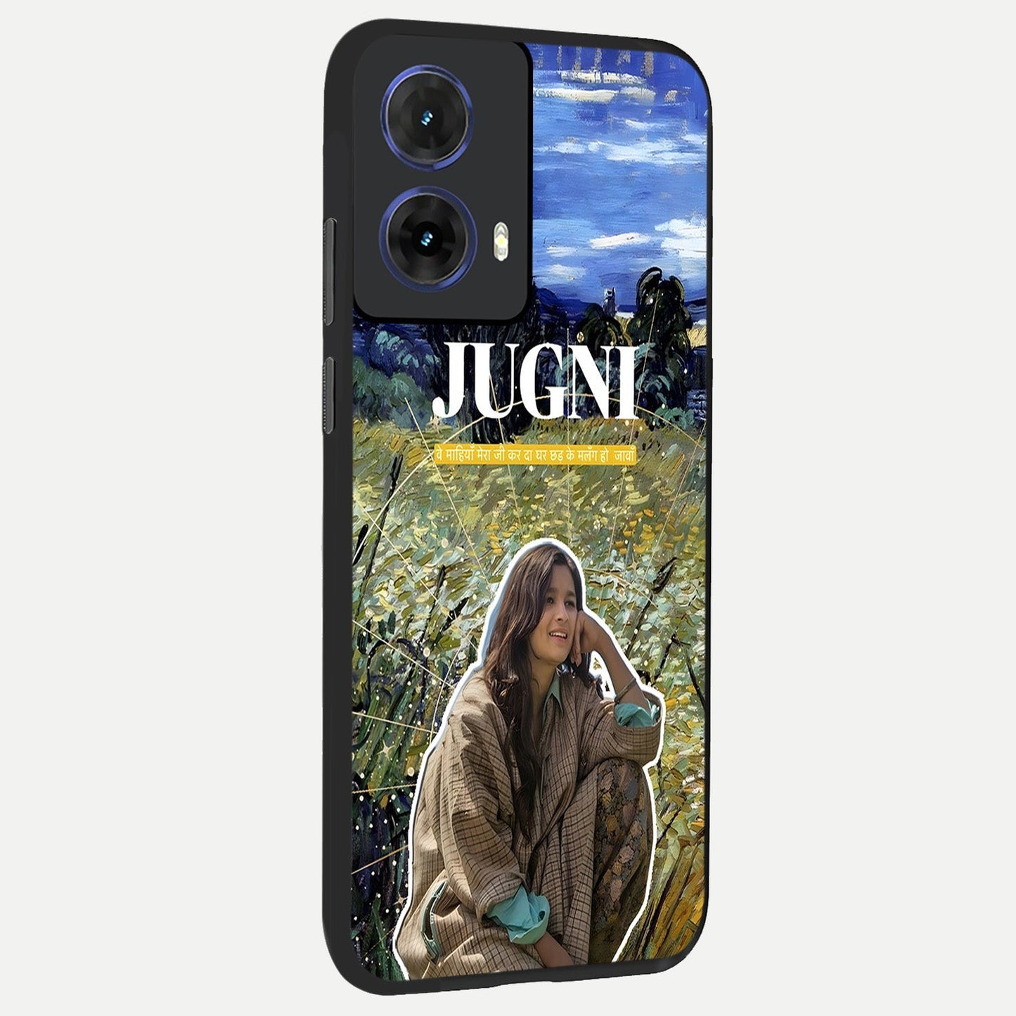  Jugni Soul Vibes back cover For Moto G85 slim fit glass case with vibrant aesthetic design