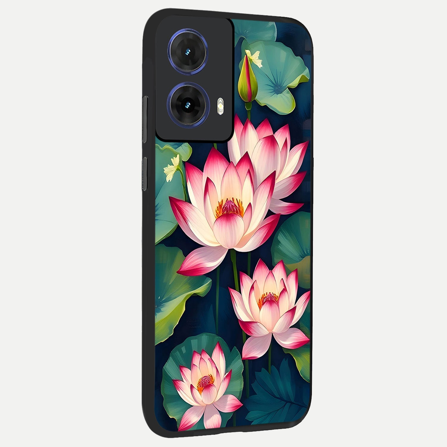  Lotus Dream Serenity back cover For Moto G85 slim fit glass case with vibrant aesthetic design