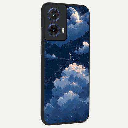  Moon Dream Haze back cover For Moto G85 slim fit glass case with vibrant aesthetic design