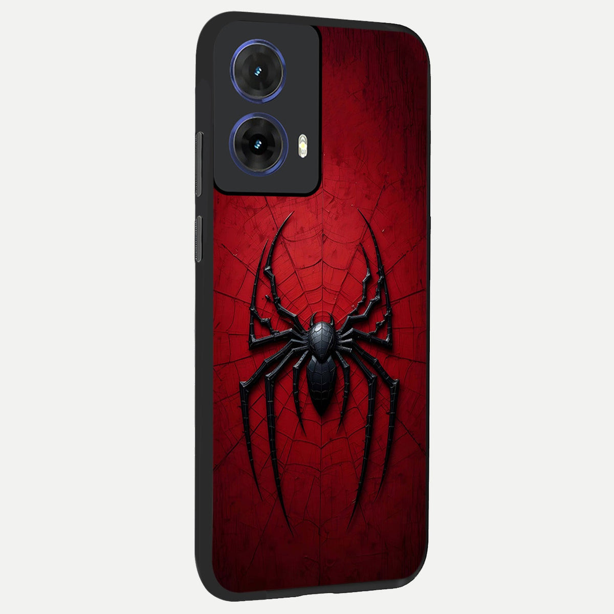  Superhero Web Emblem back cover For Moto G85 slim fit glass case with vibrant aesthetic design