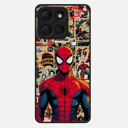  Aesthetic Spider Glass Case For Moto G86 Power back cover – full design glossy printed glass finish