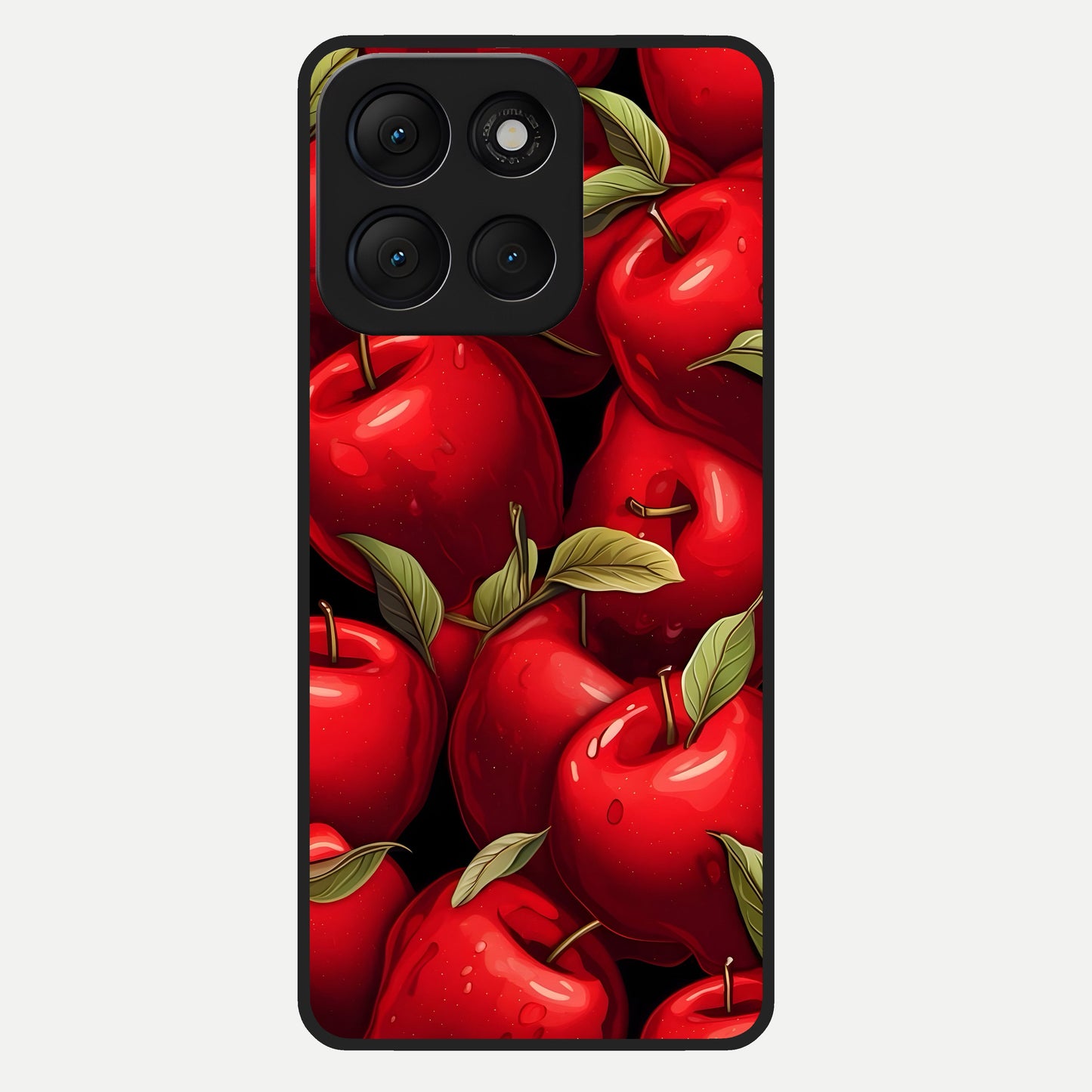  Apple Pattern Glass Case For Moto G86 Power back cover – full design glossy printed glass finish