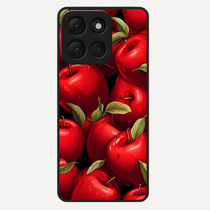  Apple Pattern Glass Case For Moto G86 Power back cover – full design glossy printed glass finish