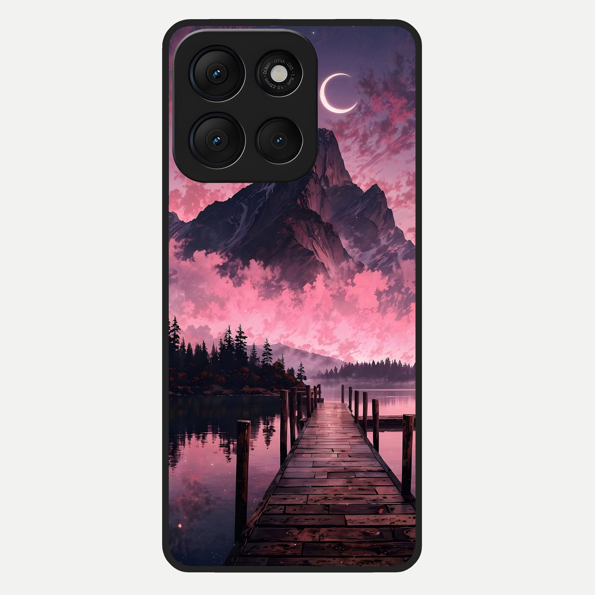  Beautiful Mountain View Glass Case For Moto G86 Power back cover – full design glossy printed glass finish