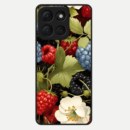  Berry Bloom Charm Glass Case For Moto G86 Power back cover – full design glossy printed glass finish