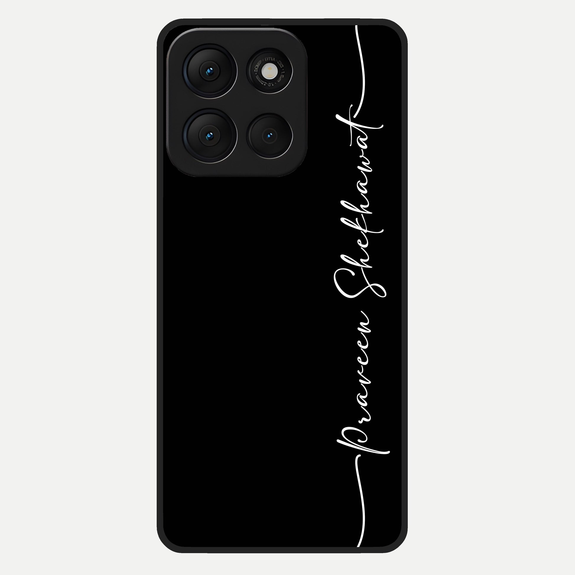  Black Tune Custom Name Glass Case For Moto G86 Power back cover – full design glossy printed glass finish