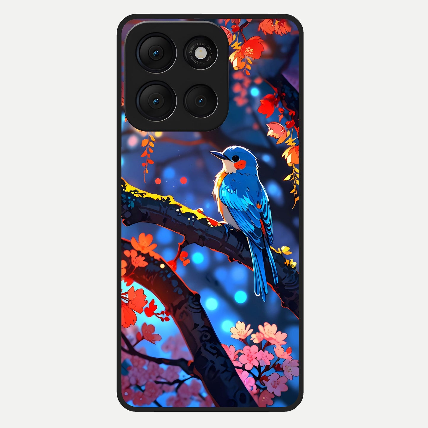  Blooming Water Drift Glass Case For Moto G86 Power back cover – full design glossy printed glass finish