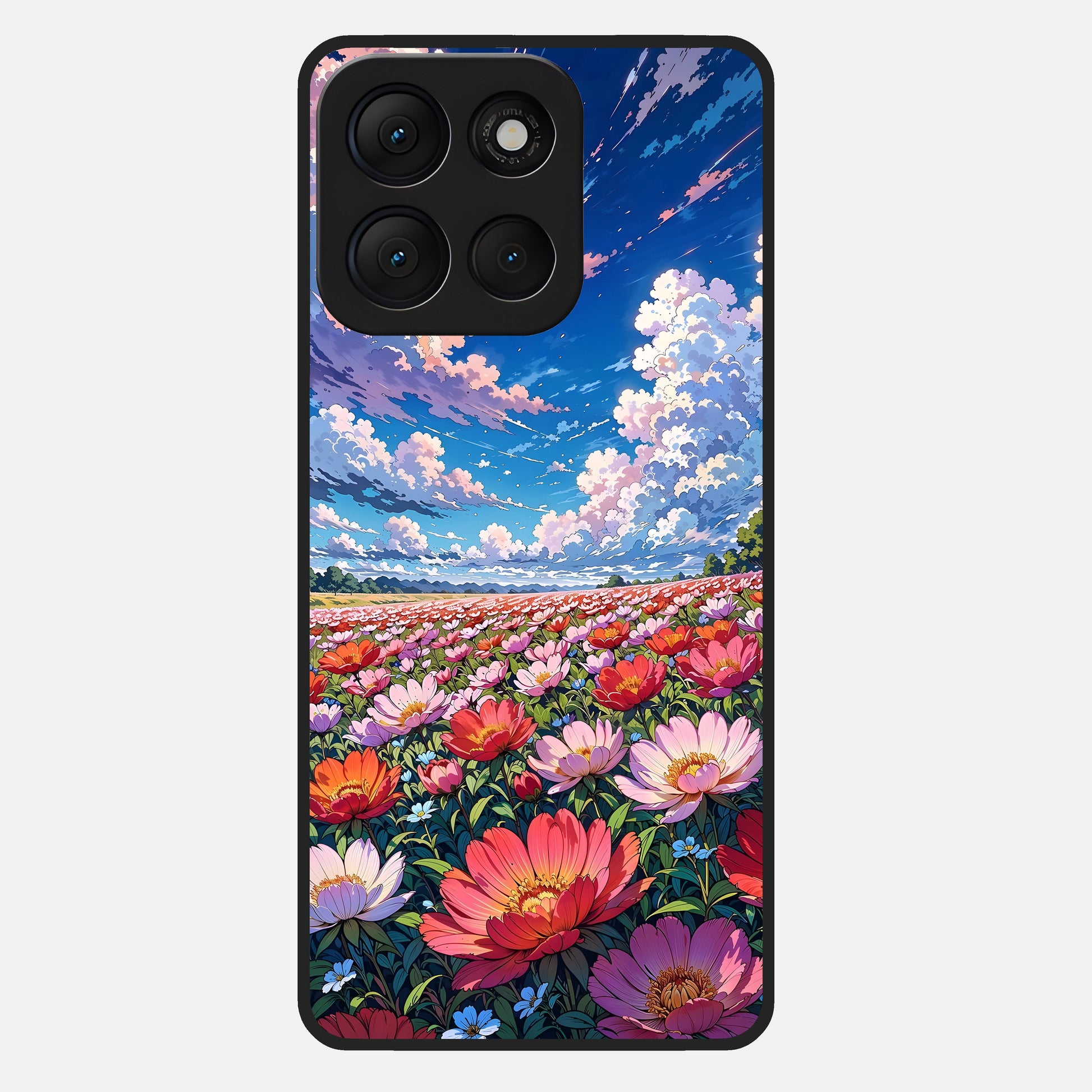  Blossom Sky Field Glass Case For Moto G86 Power back cover – full design glossy printed glass finish