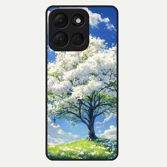  Blossom Sky Serenity Glass Case For Moto G86 Power back cover – full design glossy printed glass finish
