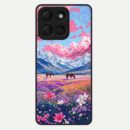  Blossom Valley Dream Glass Case For Moto G86 Power back cover – full design glossy printed glass finish