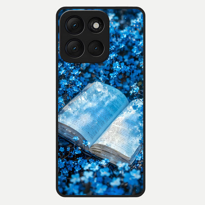  Blue Bloom Tales Glass Case For Moto G86 Power back cover – full design glossy printed glass finish