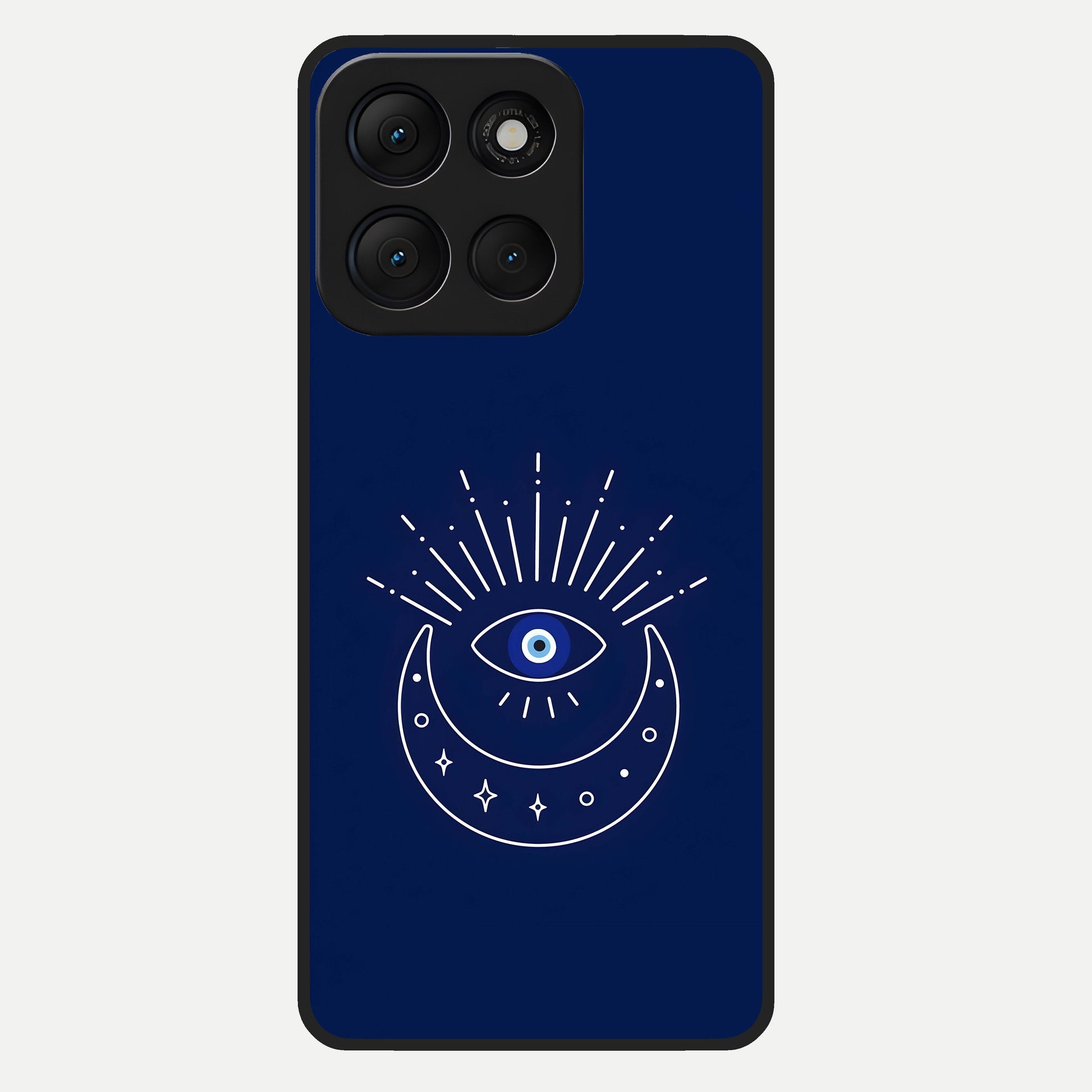  Blue Evil Eye Glass Case For Moto G86 Power back cover – full design glossy printed glass finish
