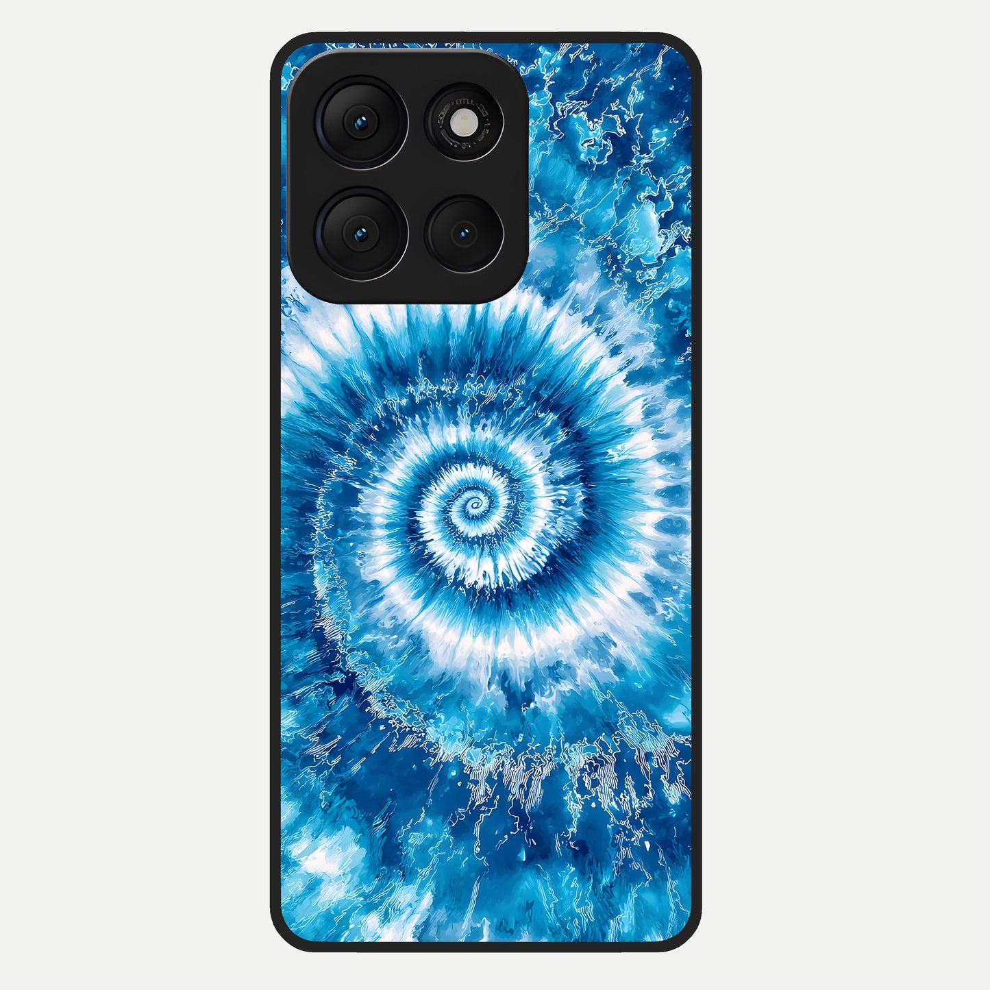  Blue Galaxy Wave Glass Case For Moto G86 Power back cover – full design glossy printed glass finish