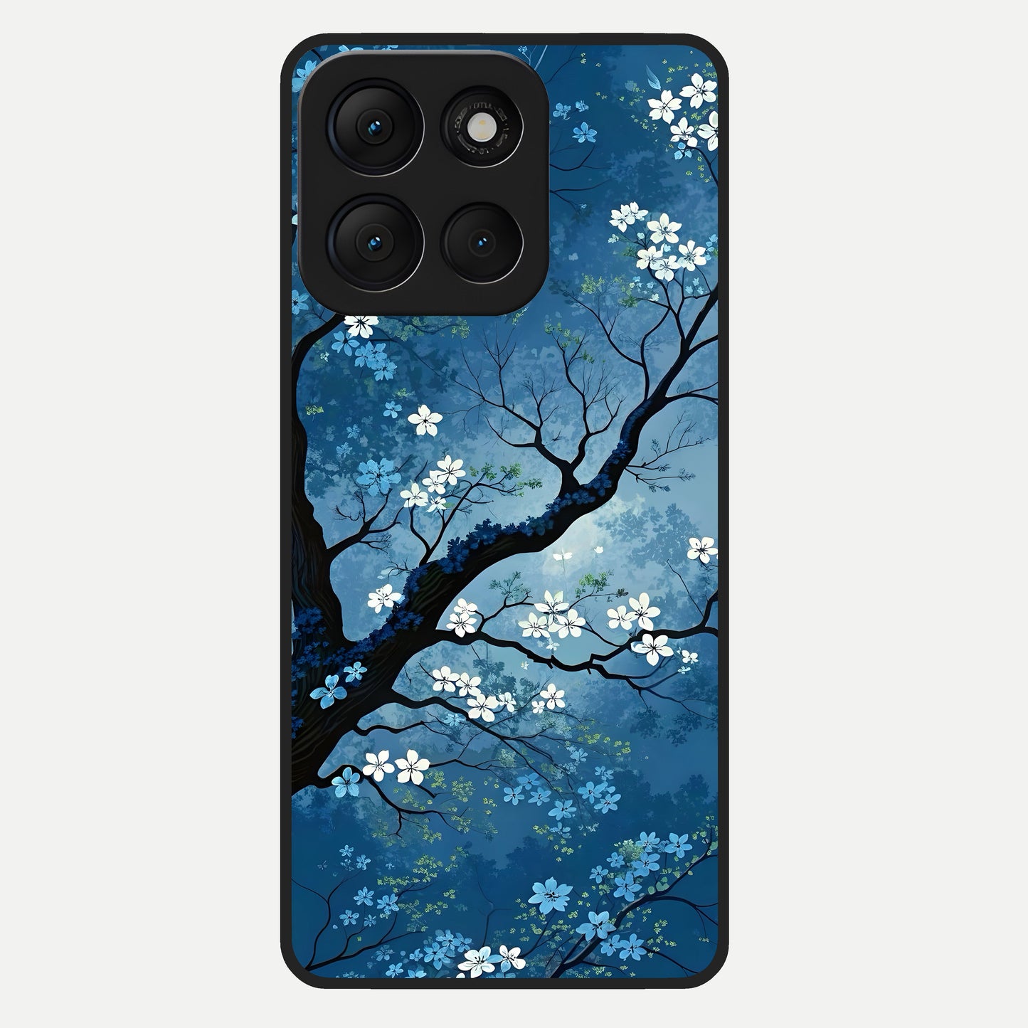  Blue Tree Serenity Glass Case For Moto G86 Power back cover – full design glossy printed glass finish
