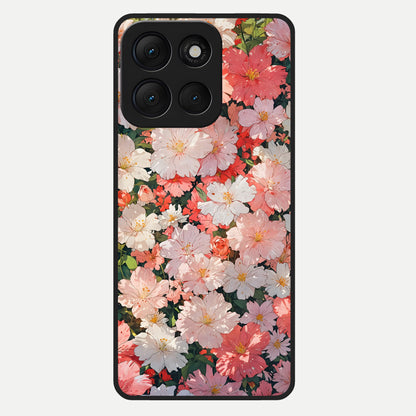  Blush Bloom Field Glass Case For Moto G86 Power back cover – full design glossy printed glass finish