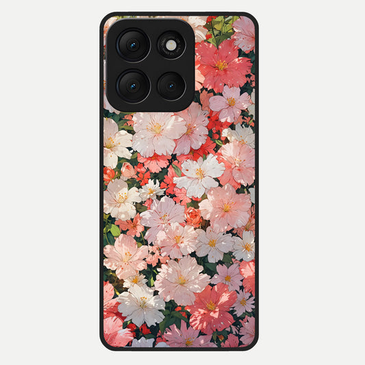  Blush Bloom Field Glass Case For Moto G86 Power back cover – full design glossy printed glass finish