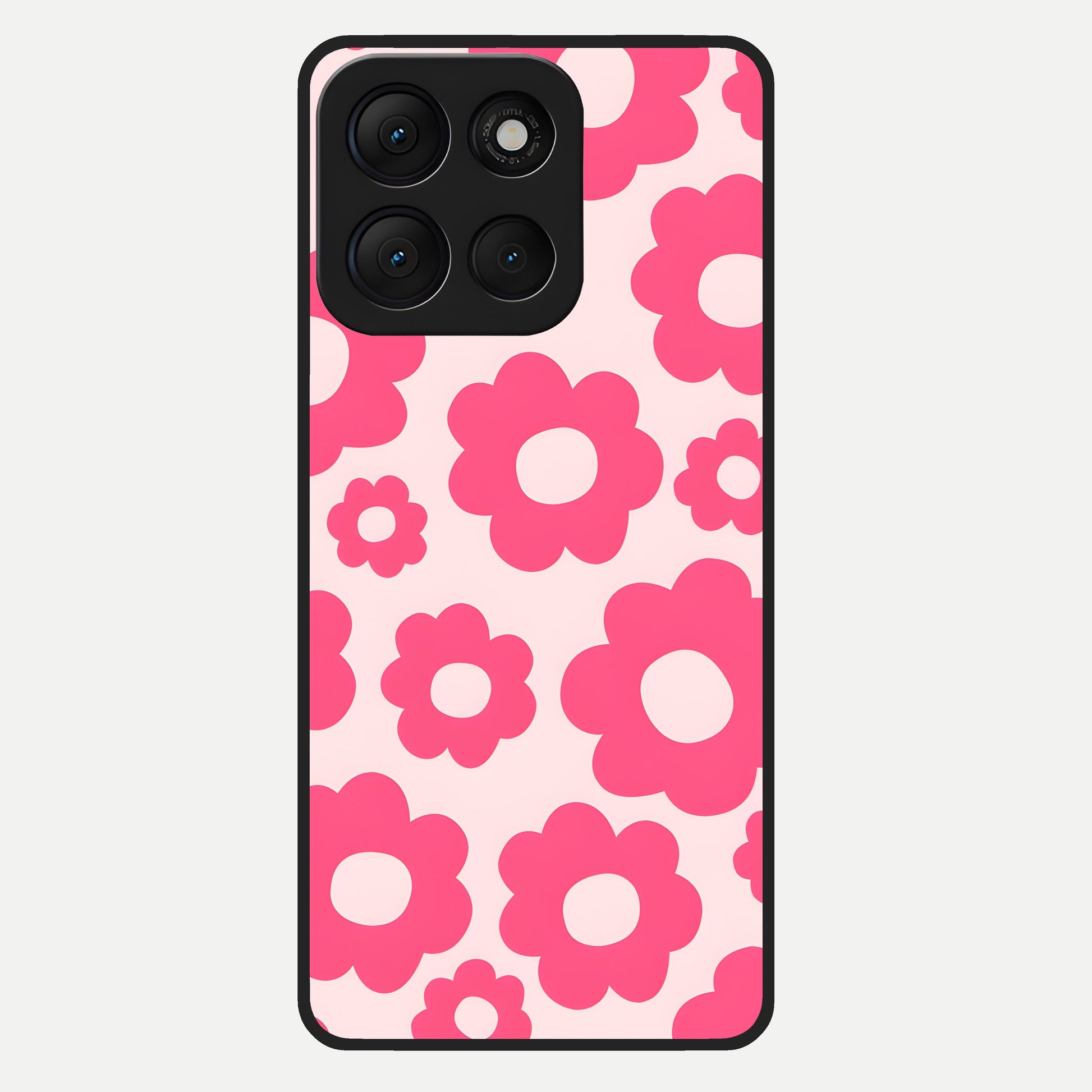  Blush Flower Pop Glass Case For Moto G86 Power back cover – full design glossy printed glass finish
