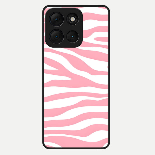  Blush Zebra Flow Glass Case For Moto G86 Power back cover – full design glossy printed glass finish