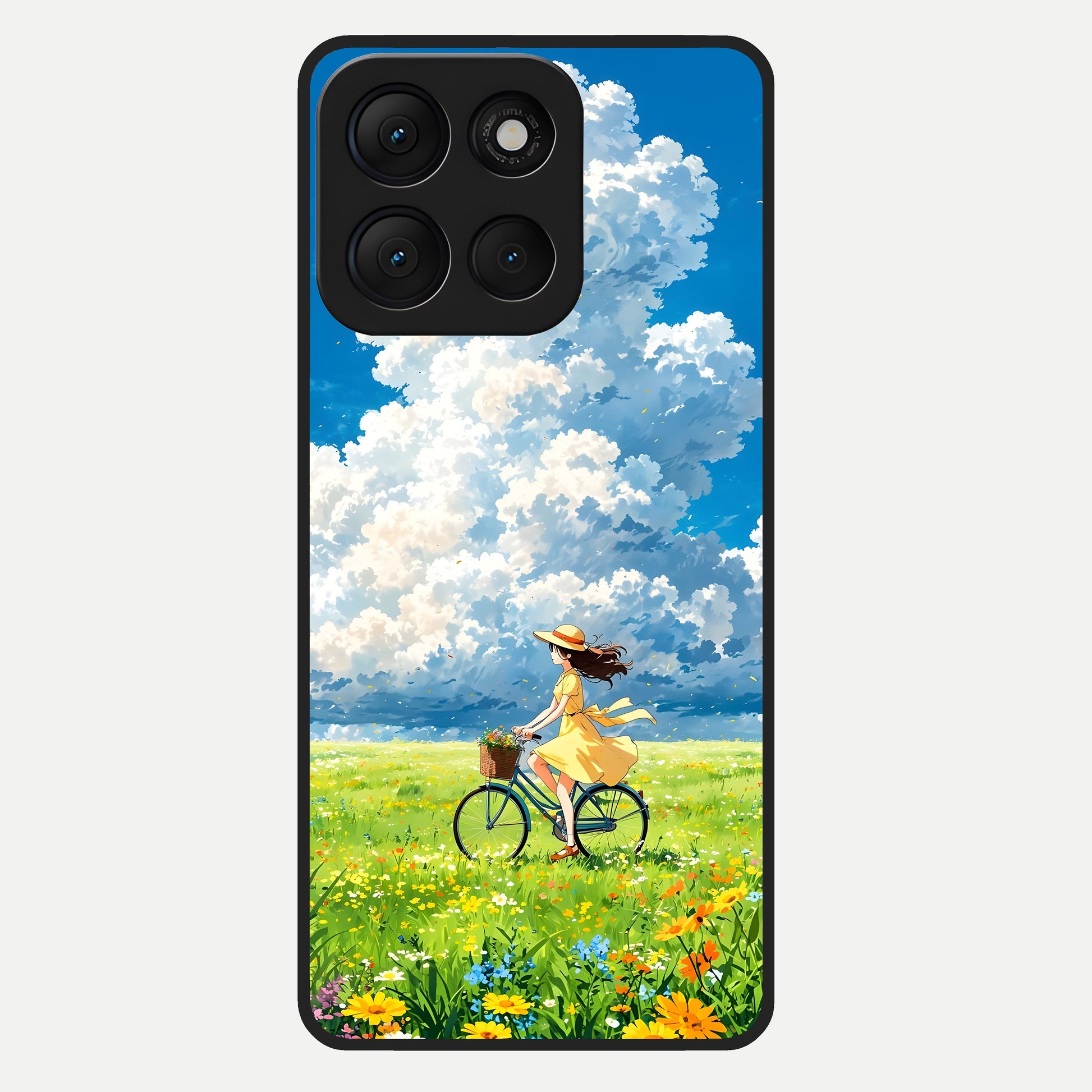  Breezy Meadow Ride Glass Case For Moto G86 Power back cover – full design glossy printed glass finish