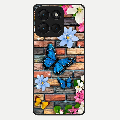  Brick Bloom Flight Glass Case For Moto G86 Power back cover – full design glossy printed glass finish
