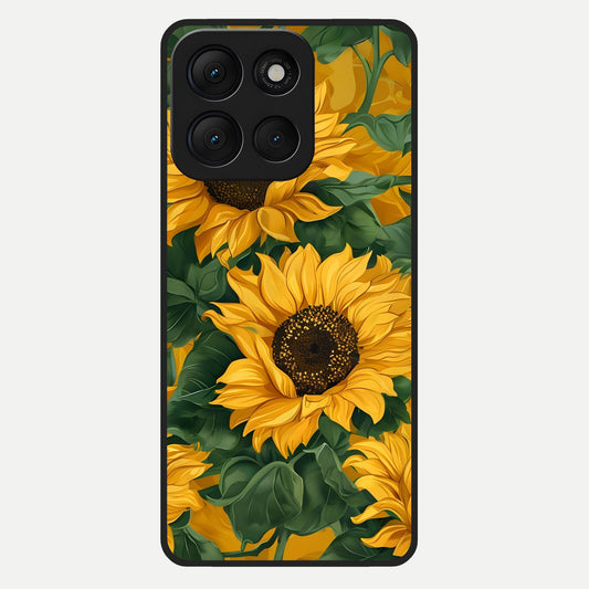  Bright Sunflower Bloom Glass Case For Moto G86 Power back cover – full design glossy printed glass finish