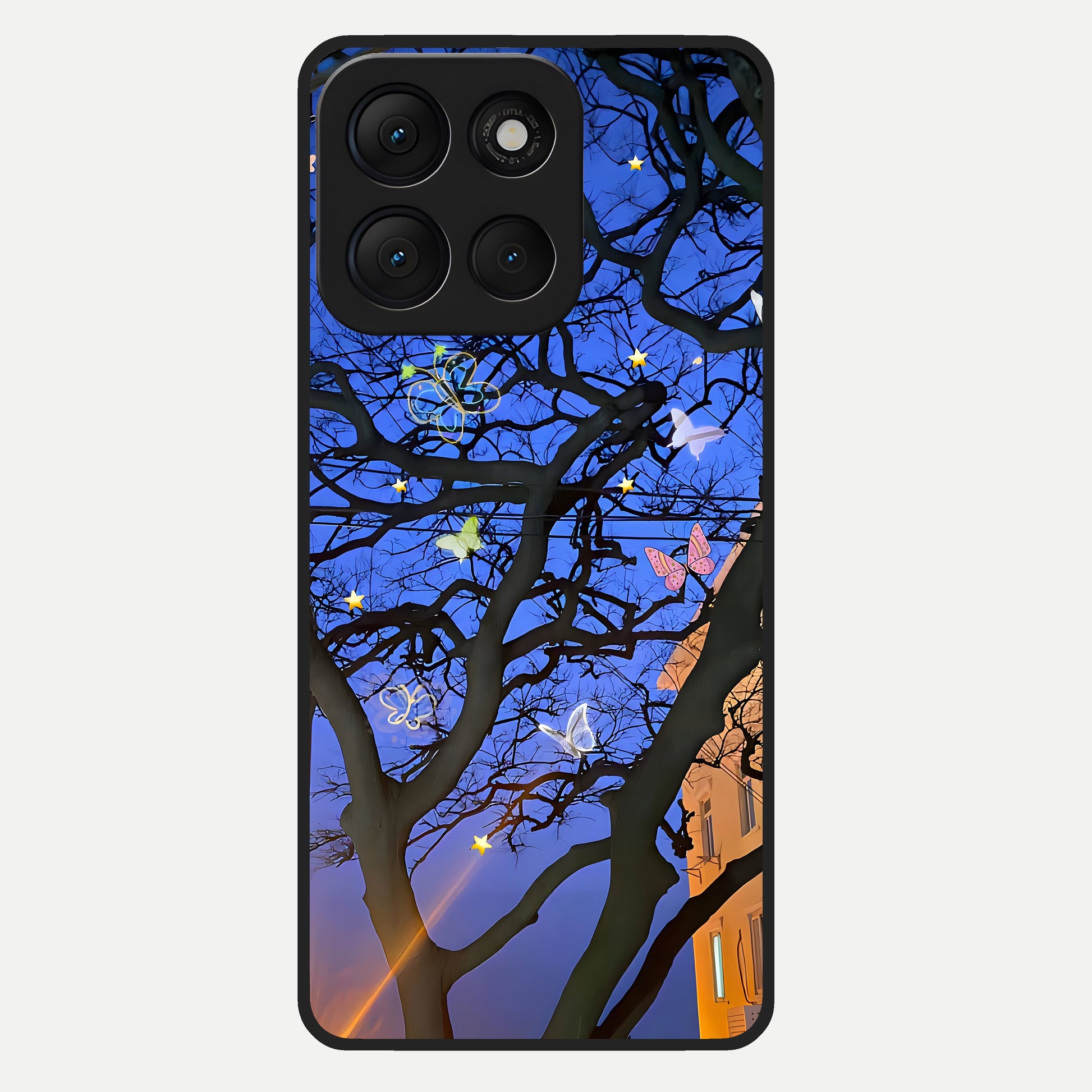  Butterfly Night Magic Glass Case For Moto G86 Power back cover – full design glossy printed glass finish