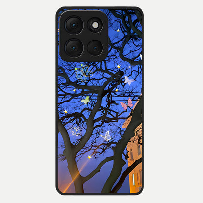  Butterfly Night Magic Glass Case For Moto G86 Power back cover – full design glossy printed glass finish