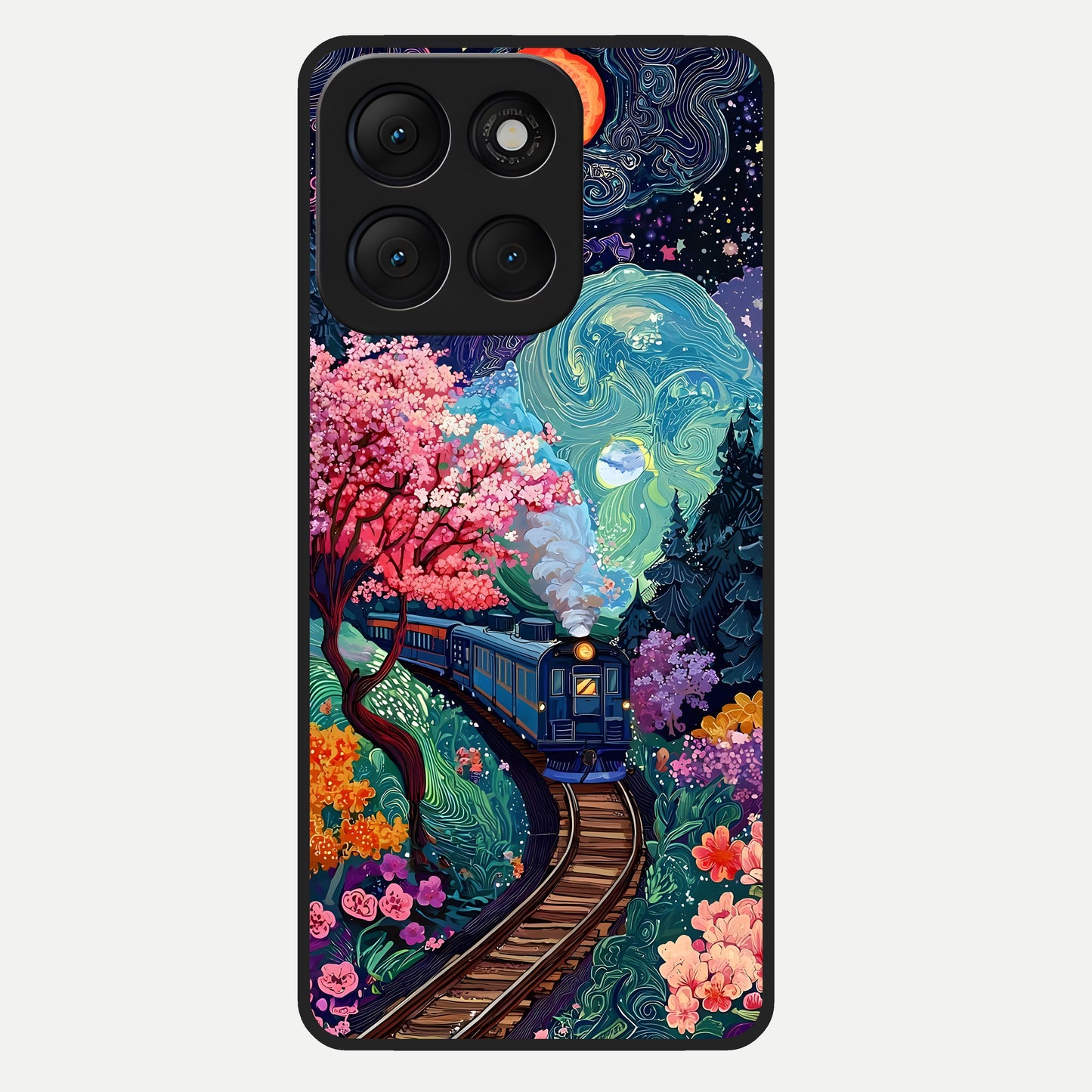  Celestial Train Journey Glass Case For Moto G86 Power back cover – full design glossy printed glass finish