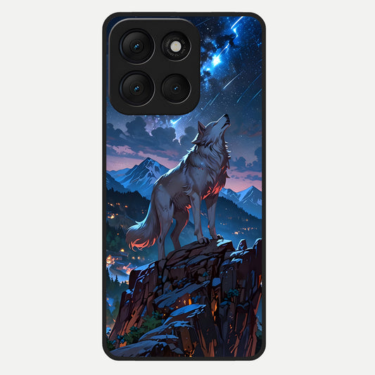  Celestial Wolf Howl Glass Case For Moto G86 Power back cover – full design glossy printed glass finish