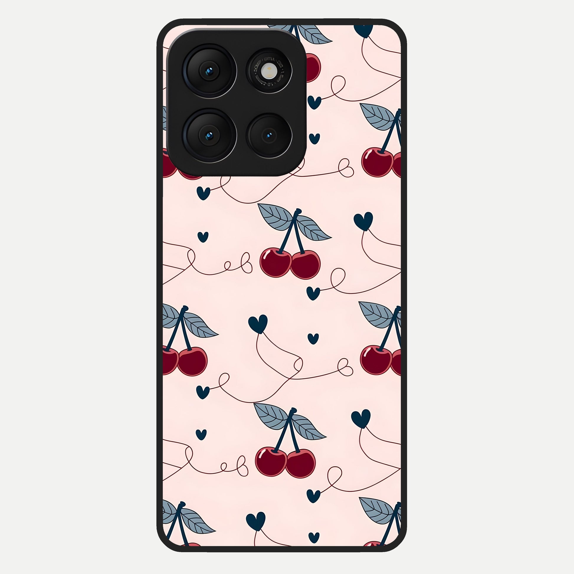  Cherry Heart Line Glass Case For Moto G86 Power back cover – full design glossy printed glass finish
