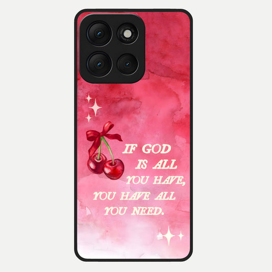  Cherry Quote Glass Case For Moto G86 Power back cover – full design glossy printed glass finish